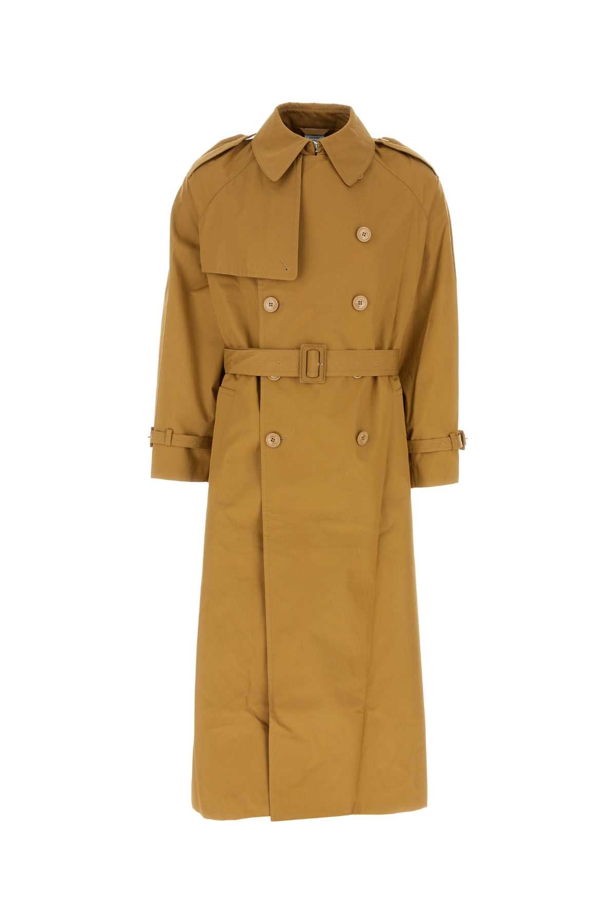 Ochre Cotton Oversize Trench Coat