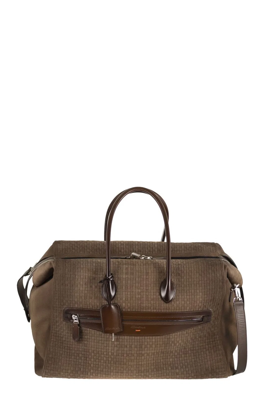 Woven Leather Travel Holdall