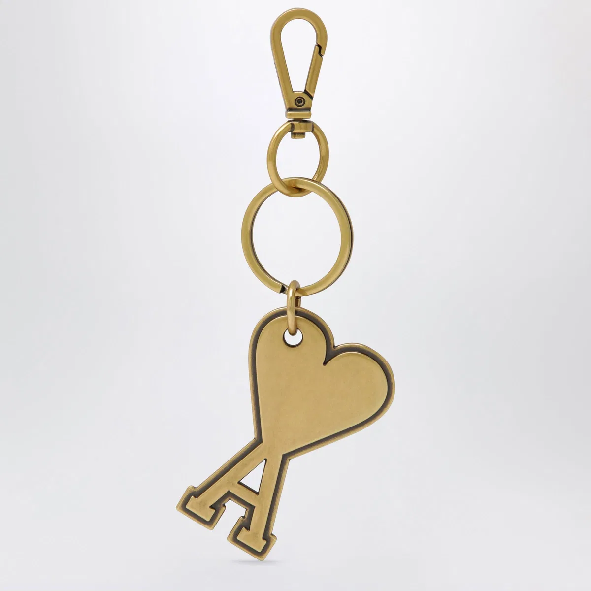 Ami De Coeur Metal Keyring In Vibrated Brass