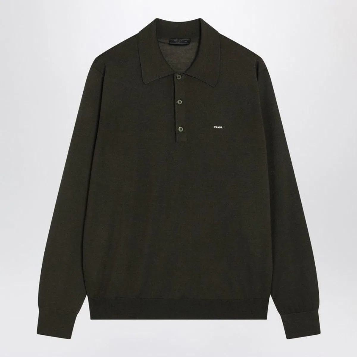 Military Green Combed Wool Polo Shirt