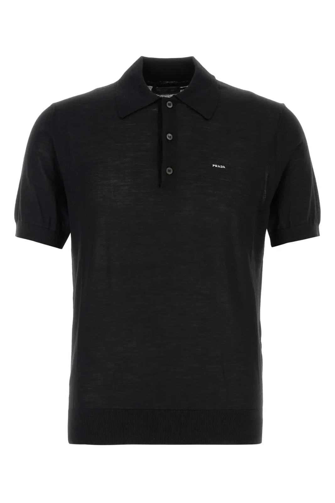 Black Wool Polo Shirt