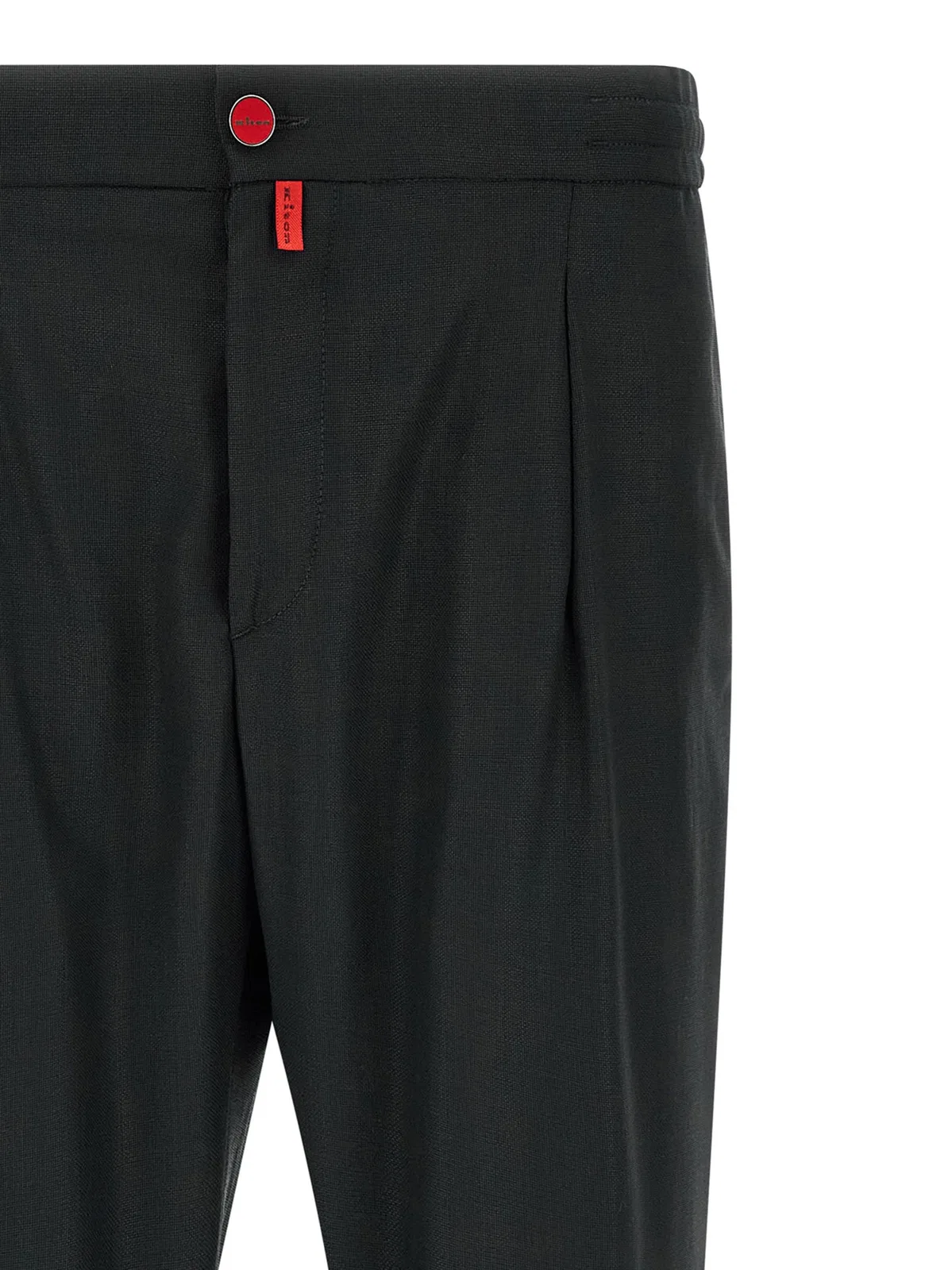 Kiton Red Button Pants In Gray