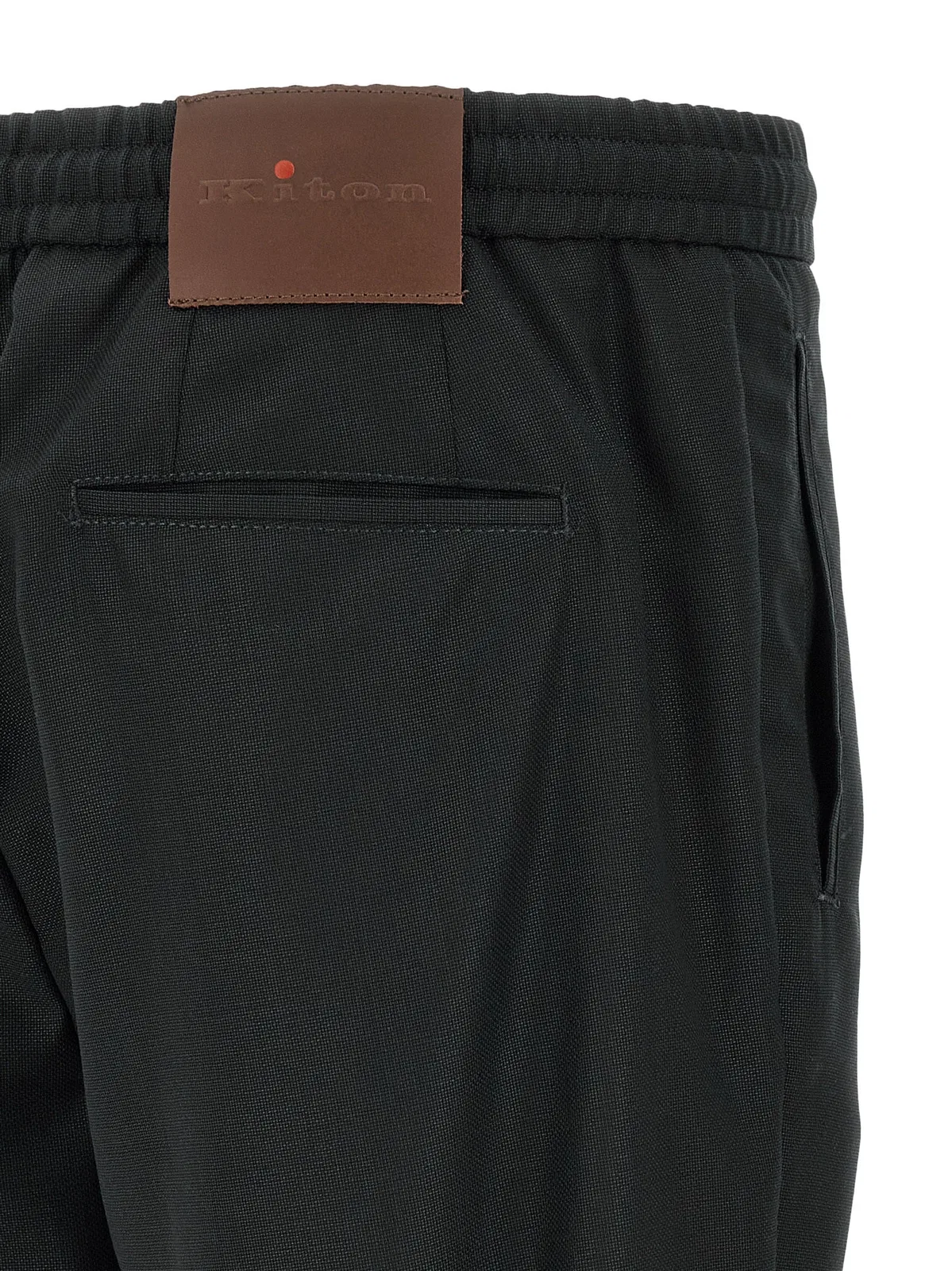 Kiton Red Button Pants In Gray