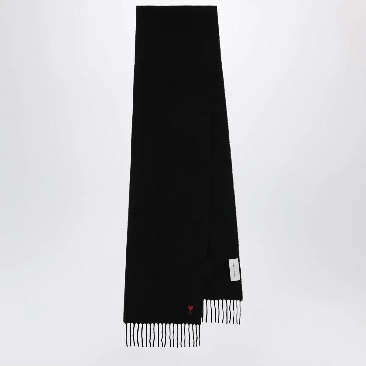 Ami De Coeur Black Wool Scarf