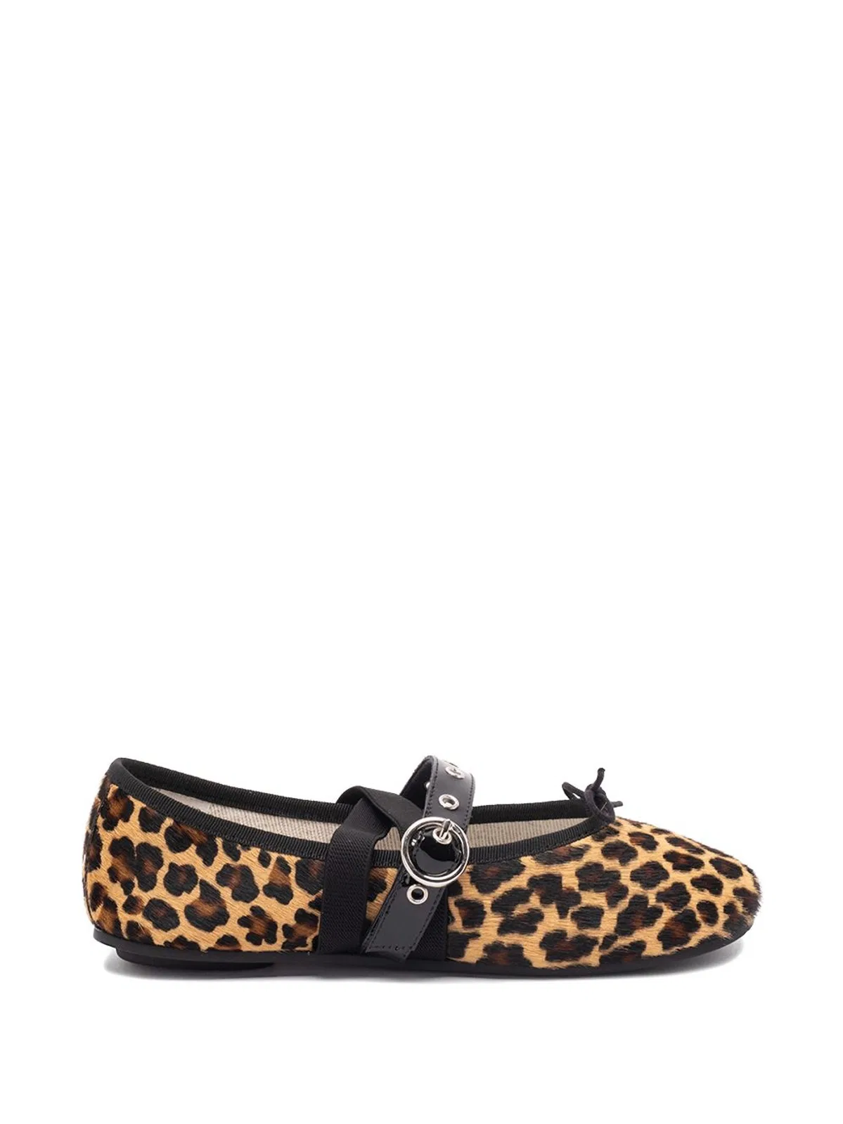 Noir Leopa Leopard Print Flat Shoes