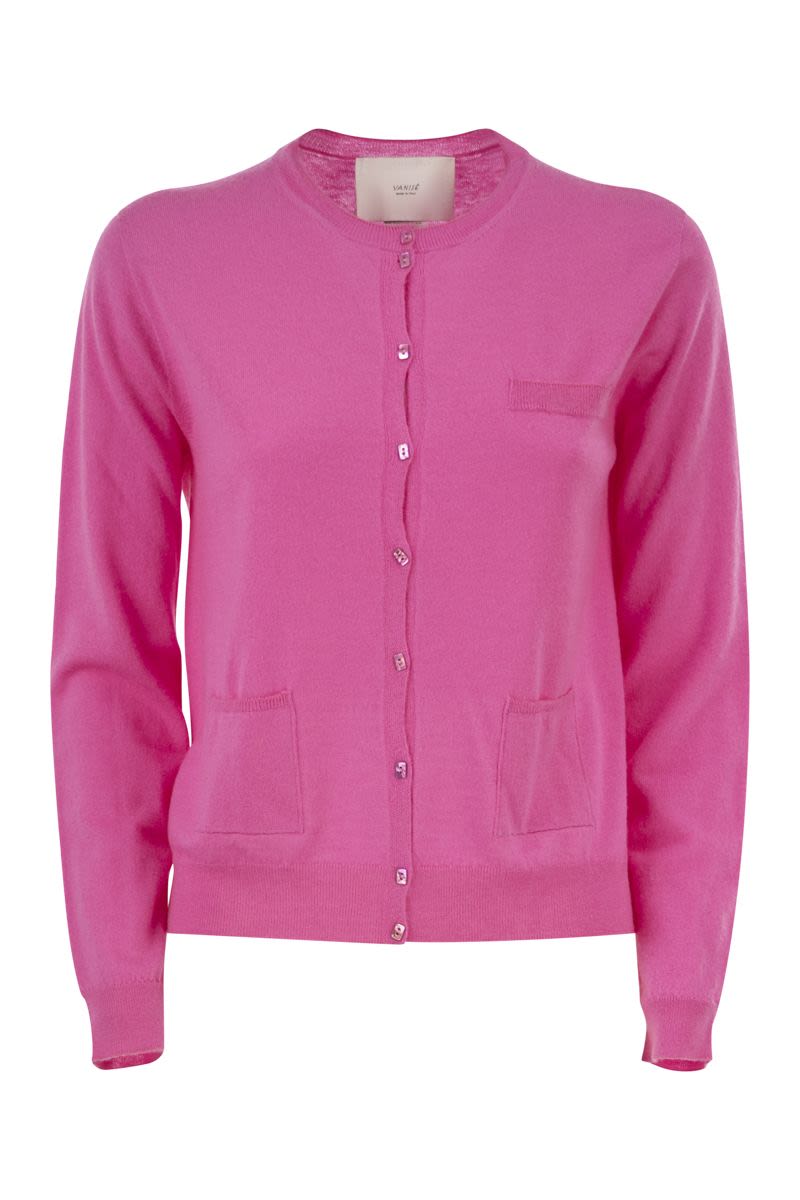 Cashmere Cardigan With Patch Pockets