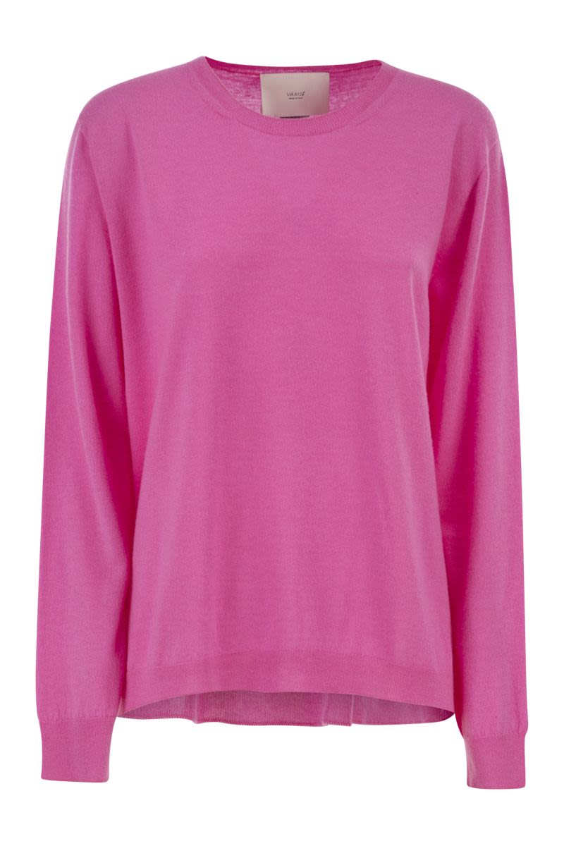Cashmere Crew-Neck Jumper With Fluid Silhouette