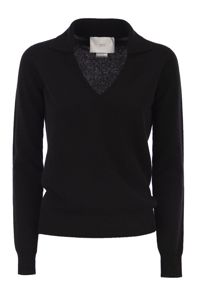 Patty - V-Neck Jumper With Polo Collar