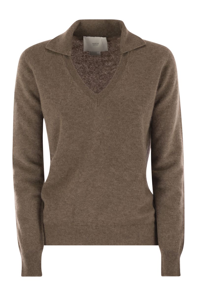 Patty - V-Neck Jumper With Polo Collar