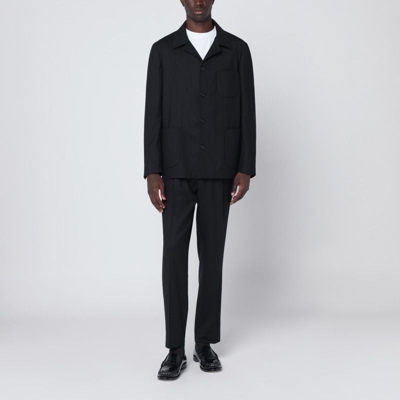 Black Single-Breasted Suit In Wool Blend