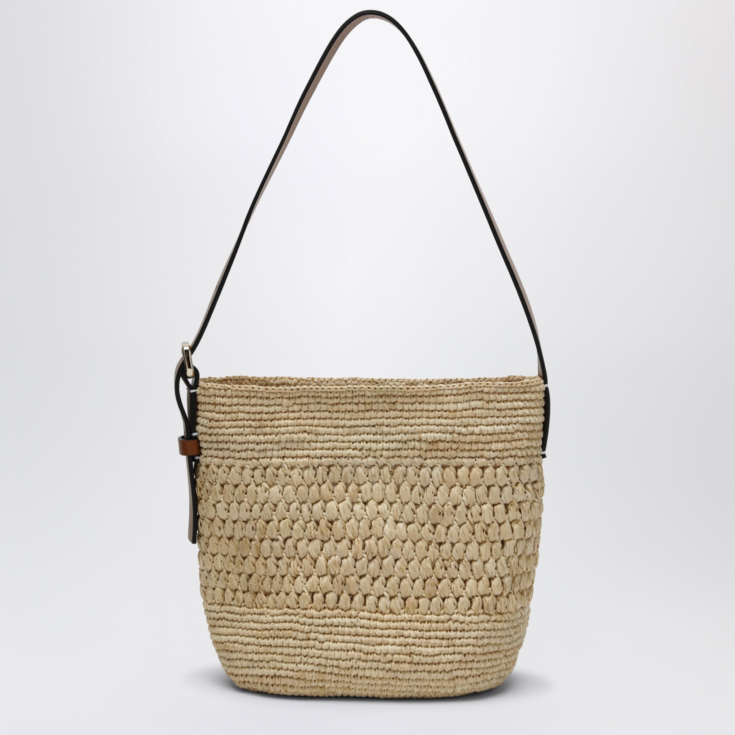 Raffia And Leather Crossbody Bag