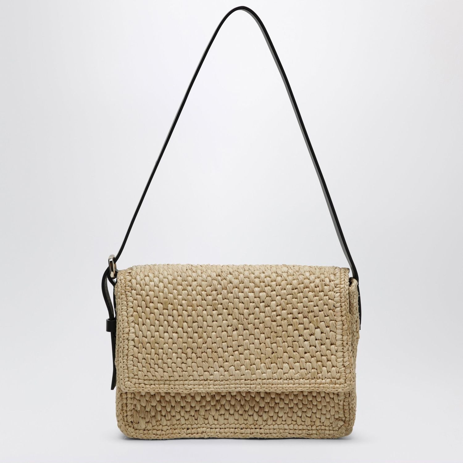 Manebi Raffia And Leather Shoulder Bag