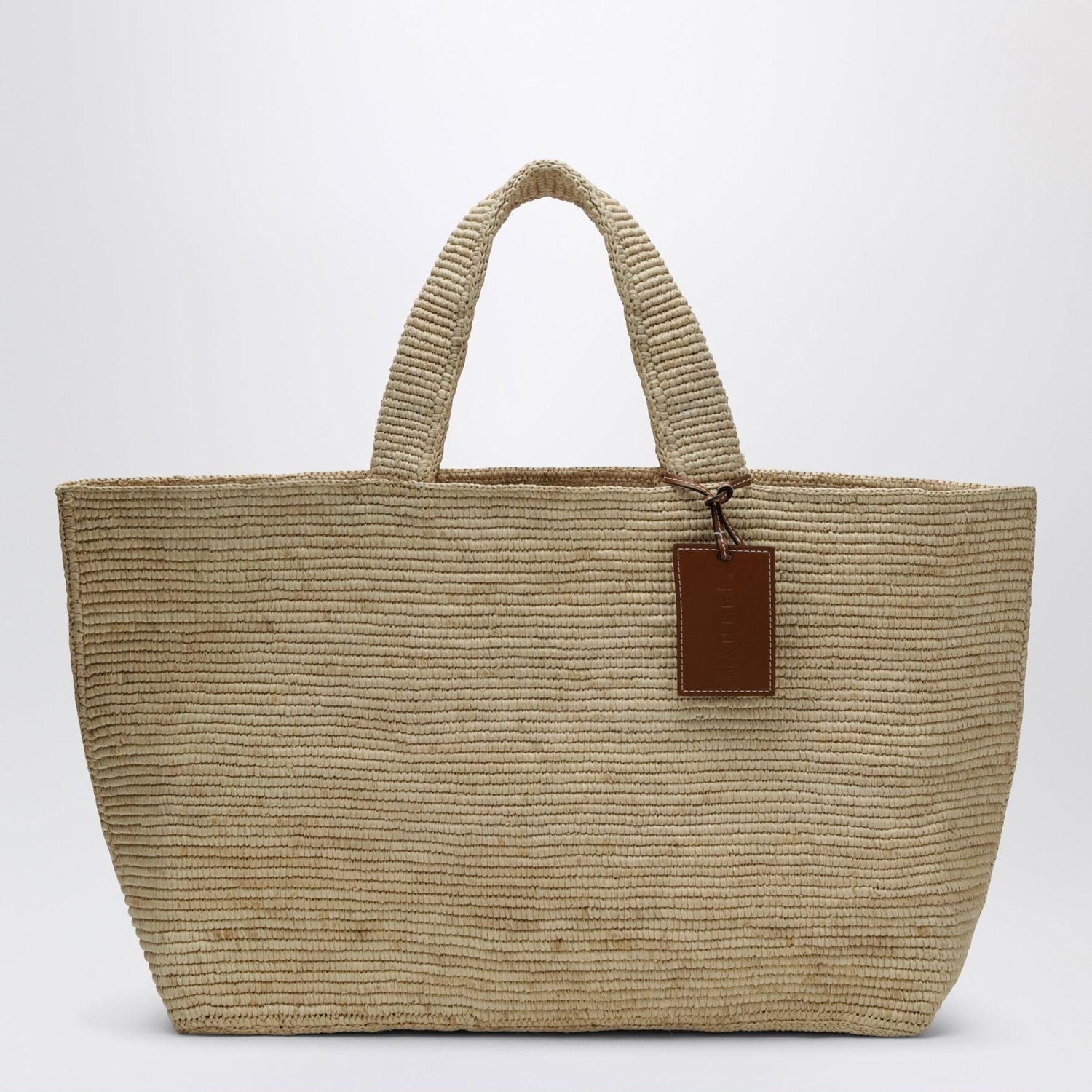 Manebi Large Raffia Tote Bag