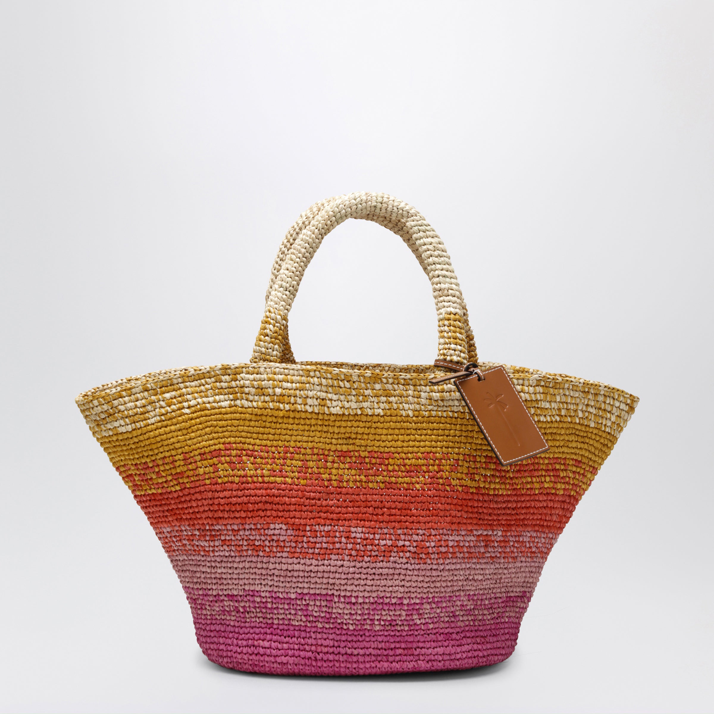 Manebi Sunset Glow Panier Bag In Raffia