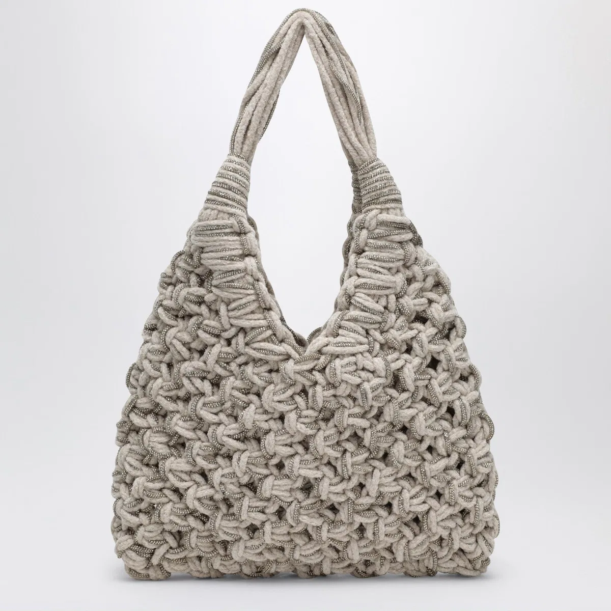 Vannifique Crystal Bag In Ivory Velvet