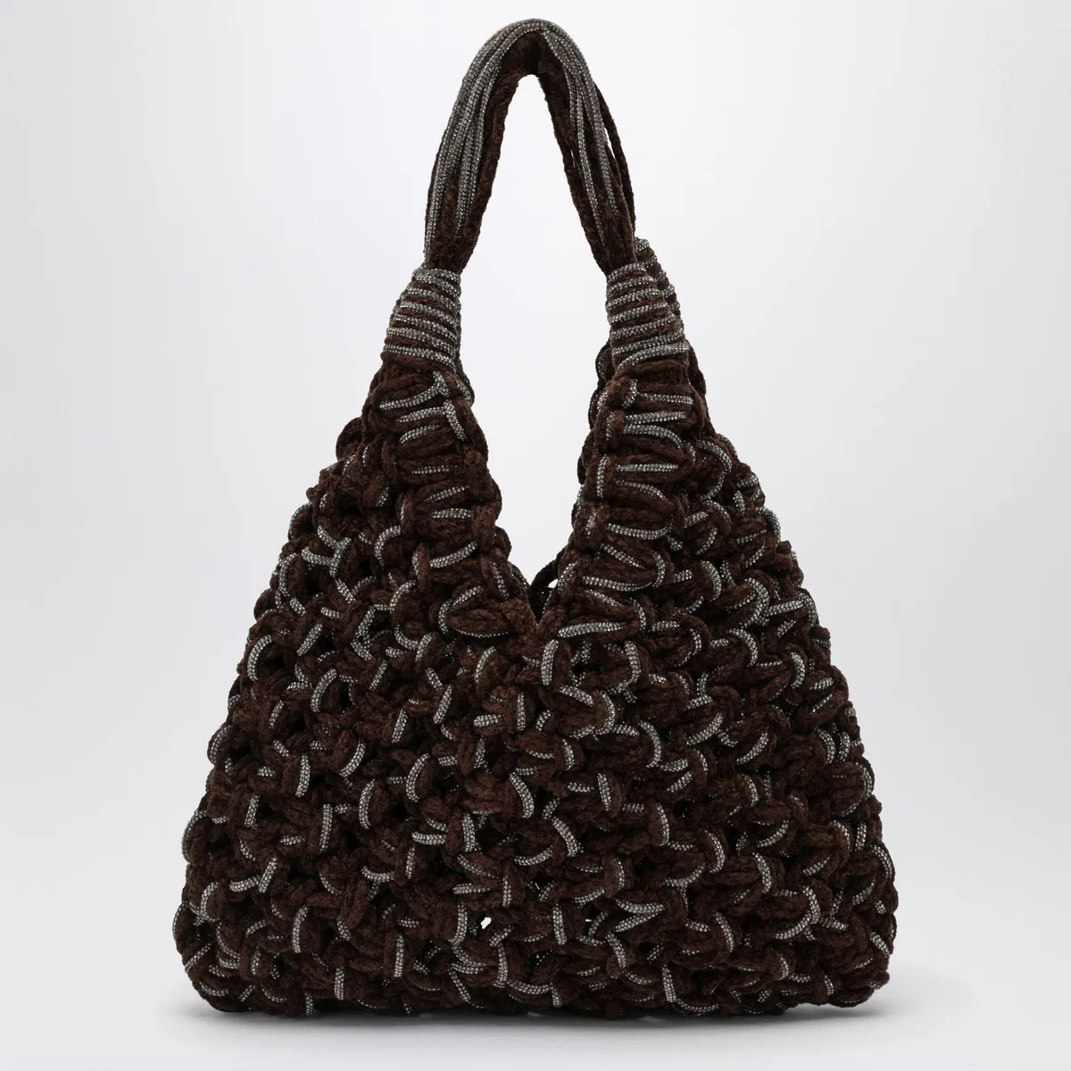 Vannifique Crystal Bag In Brown Velvet