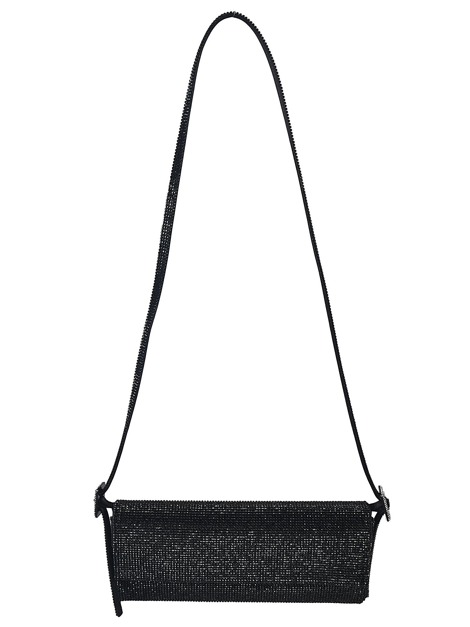 Black Aluminium Rhinestone Crystal Small Bag