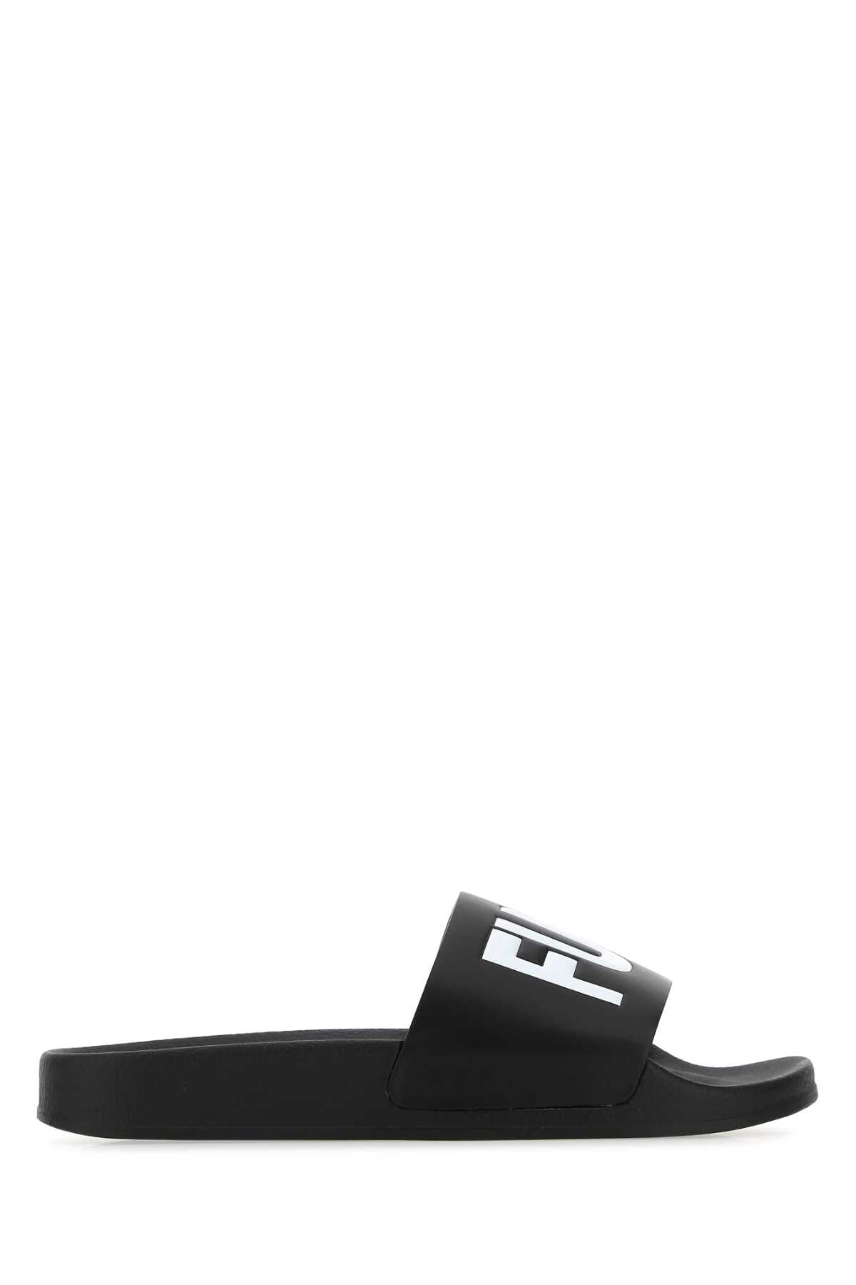 Black Rubber Slippers