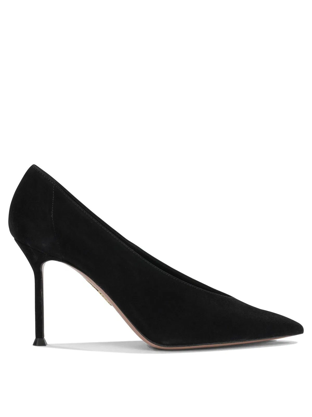 Black Suede Leather Heeled Shoes