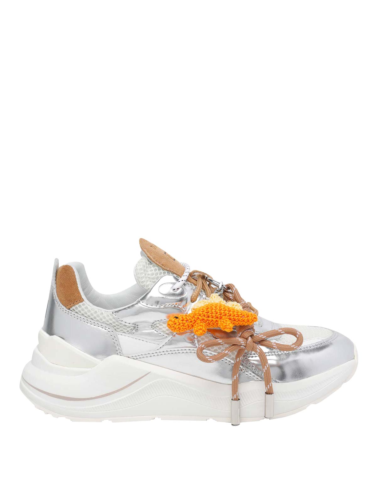 Silver Fuga Linen Sneakers