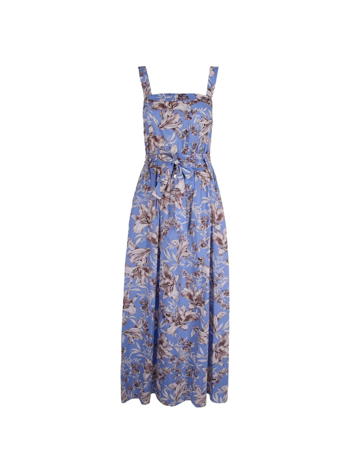 Blue Lily Wave Silk Dress
