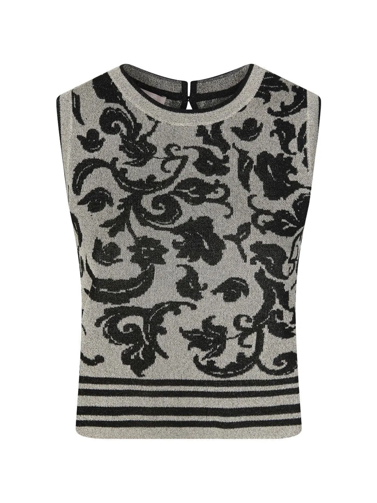 Liu •jo Liu Jo White Black Crew-neck Sweater