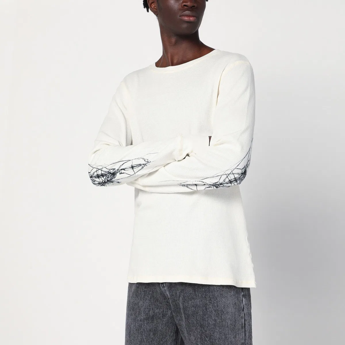 White Cotton Crewneck Sweater