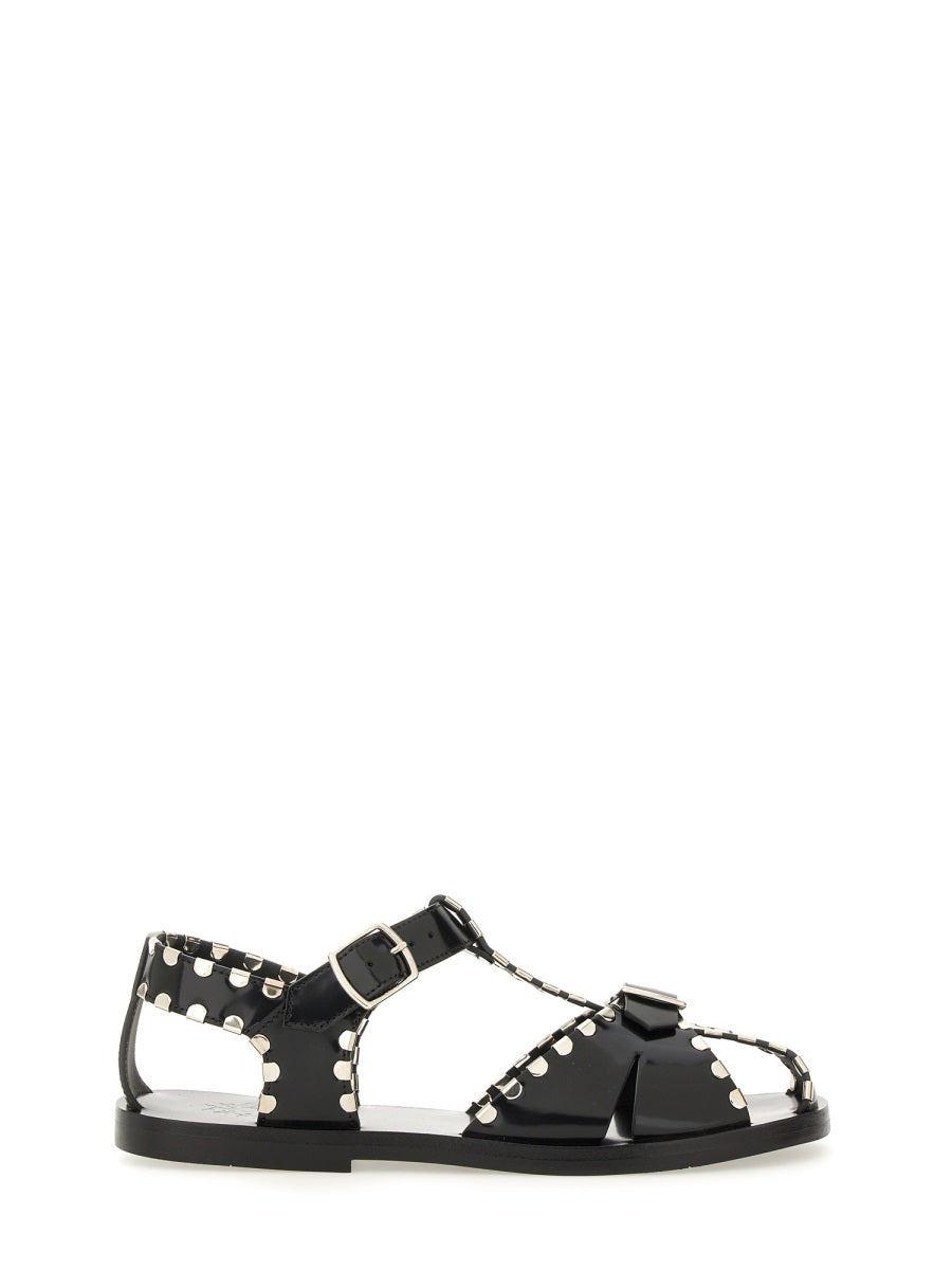 Black Leather Sandals