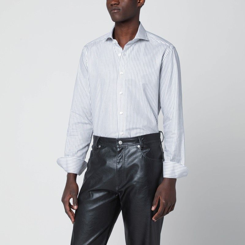 White Striped Travel Shirt Tailor Fit