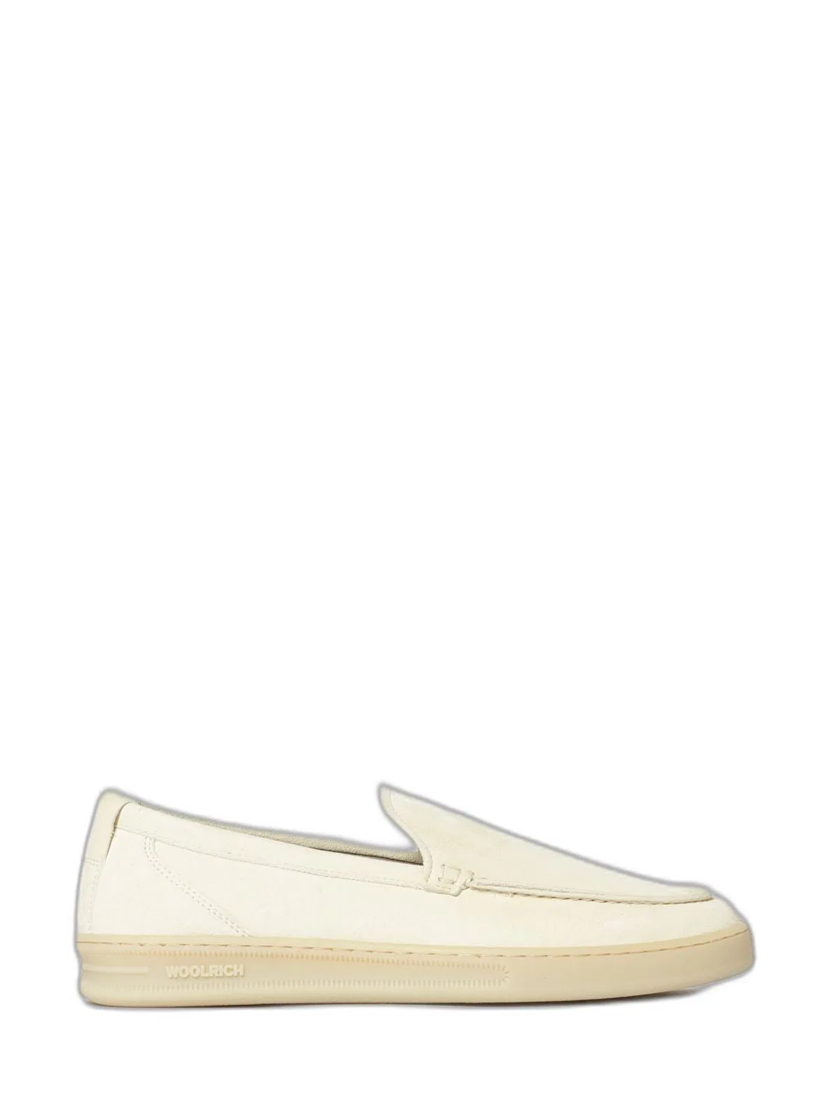 Woolrich Double U Leather Slip On Sneakers In White