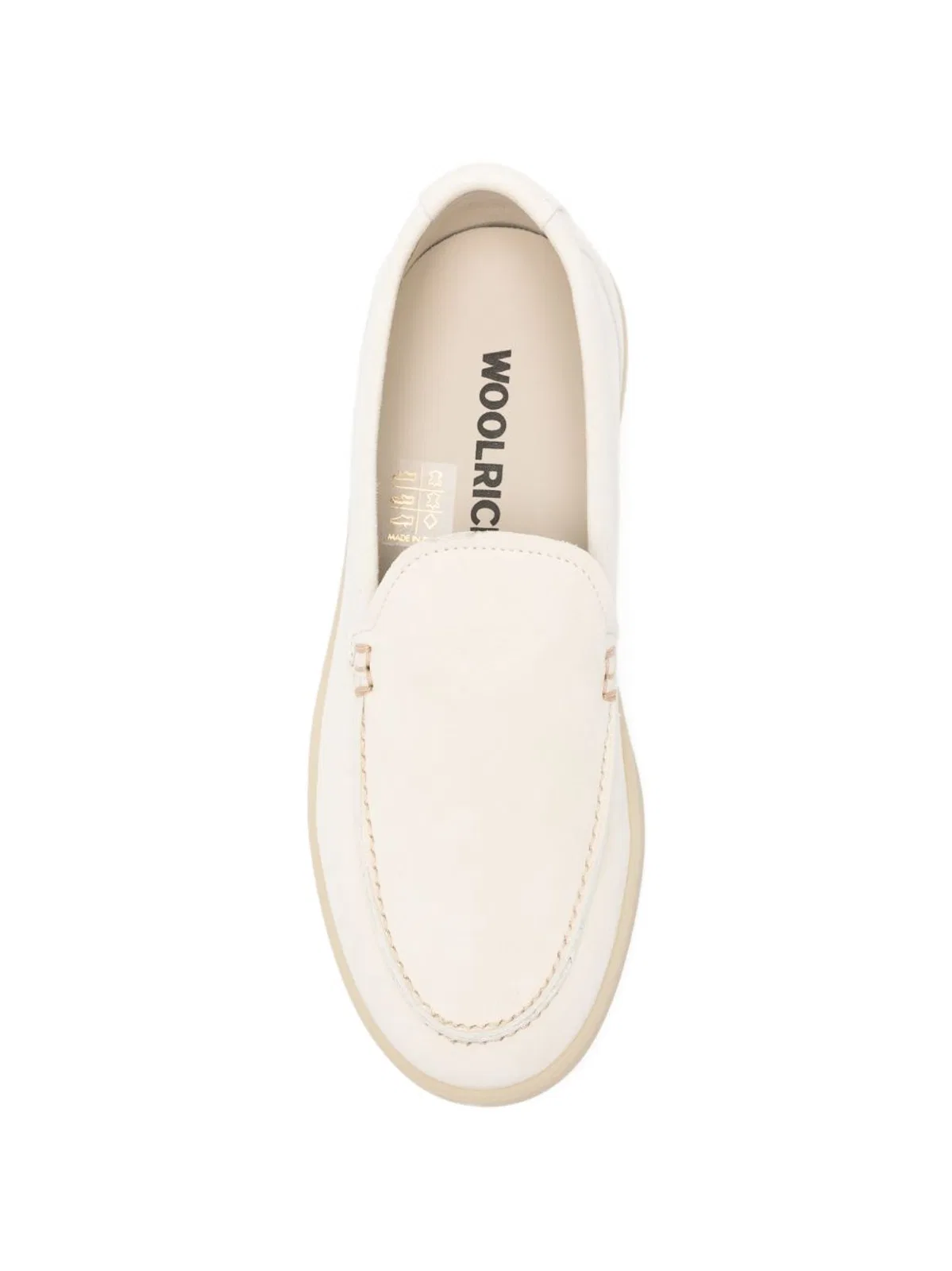 Woolrich Double U Leather Slip On Sneakers In White