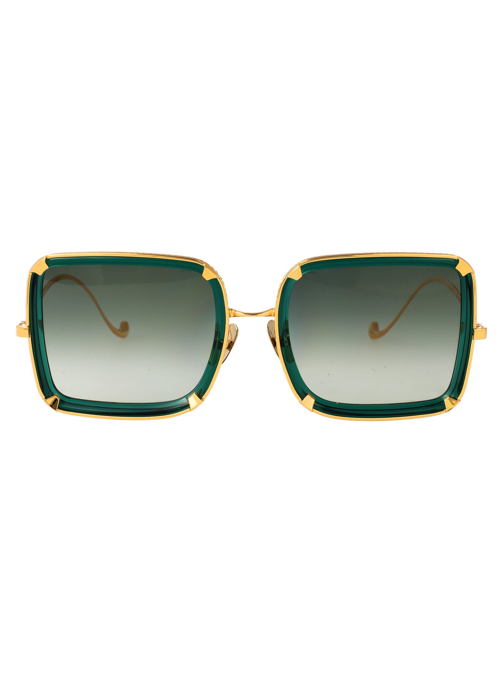 Gold Emerald Acetate Sunglasses