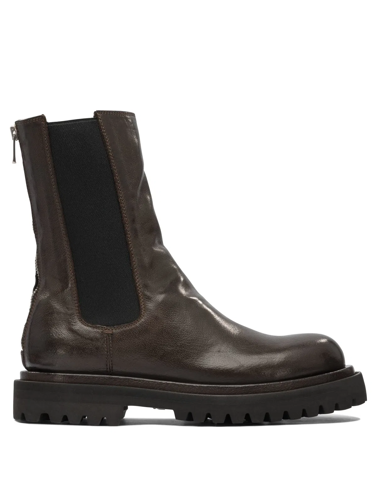 Brown Rubber Ankle Boots