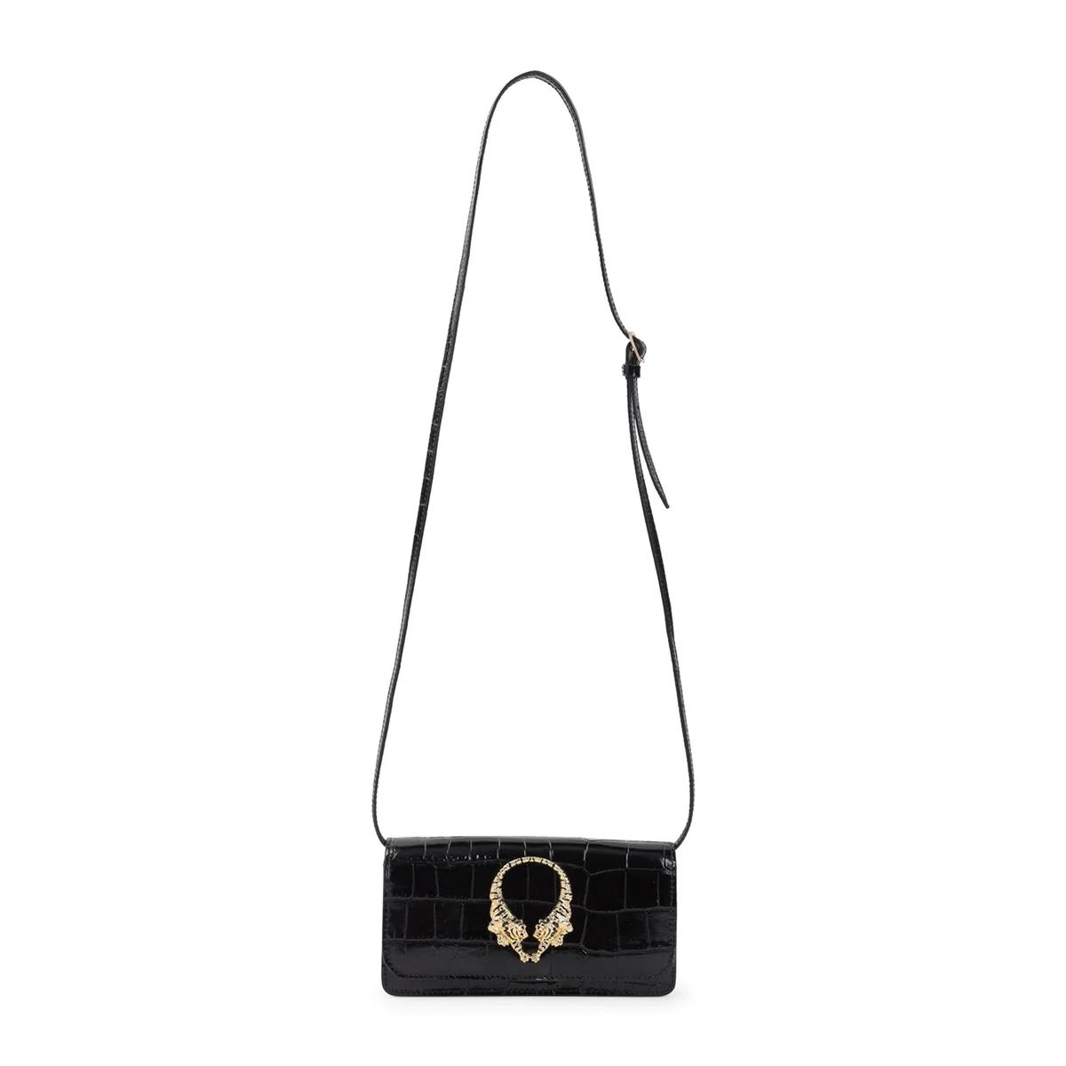 Black Leather Roar Mini Bag