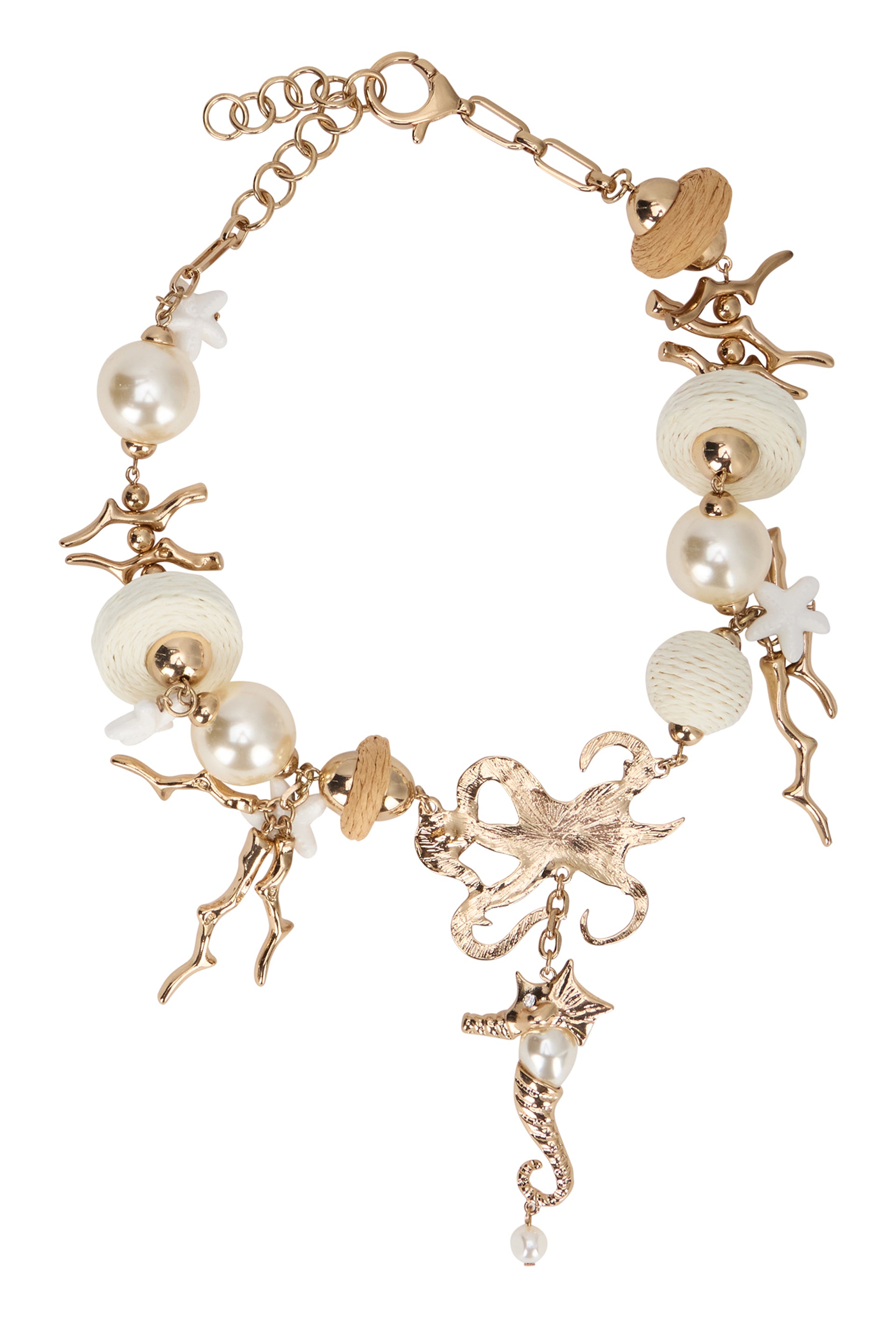 Necklace Abyss In Metal And Raffia