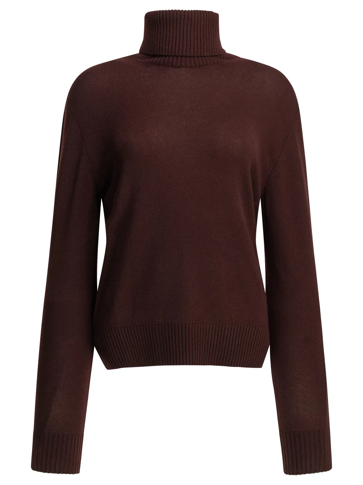 Semper Cashmere Turtleneck Sweater In Burgundy