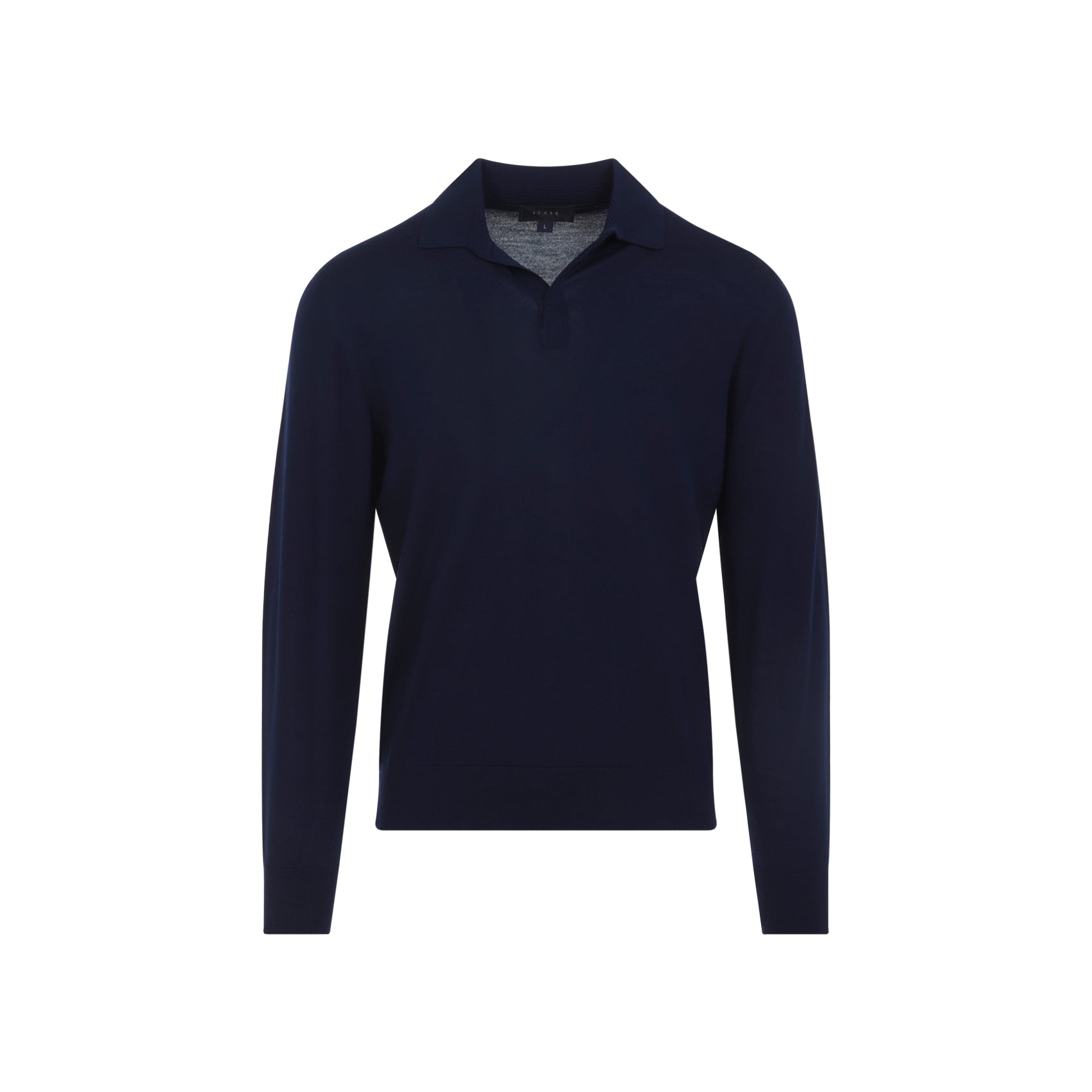 Navy Blue Ultra Fine Virgin Wool Polo