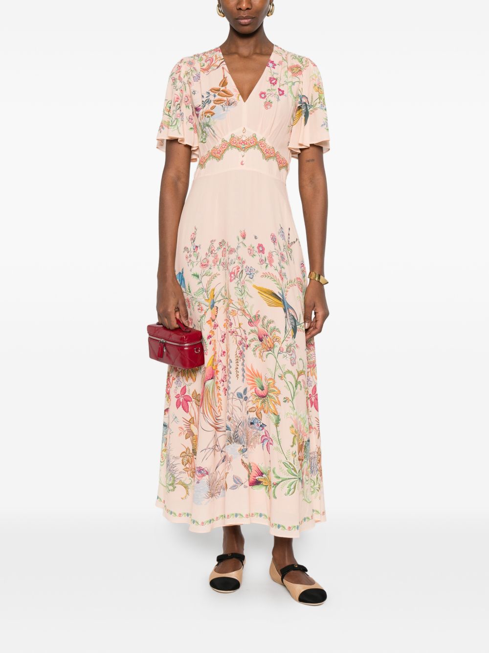 Mc Nude Est Floral Long Dress