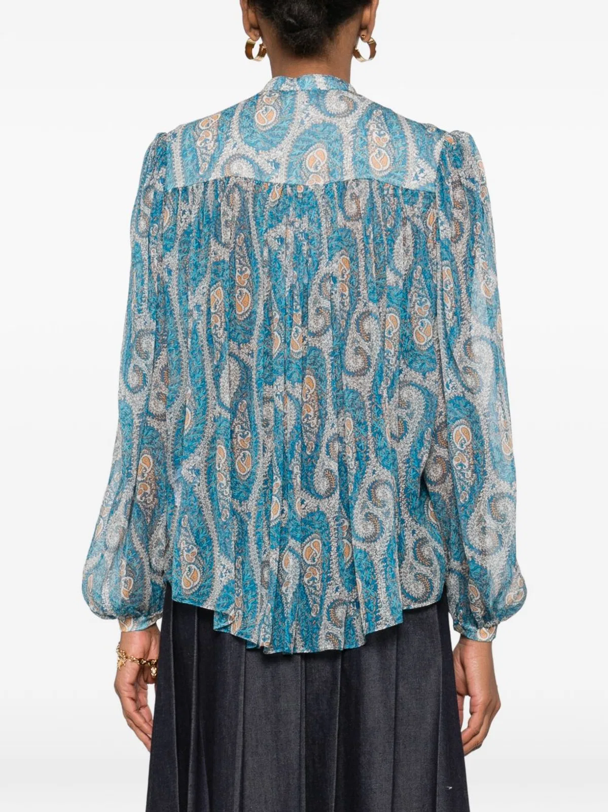 Etro Multicolor Silk Pattern Shirt In Blue