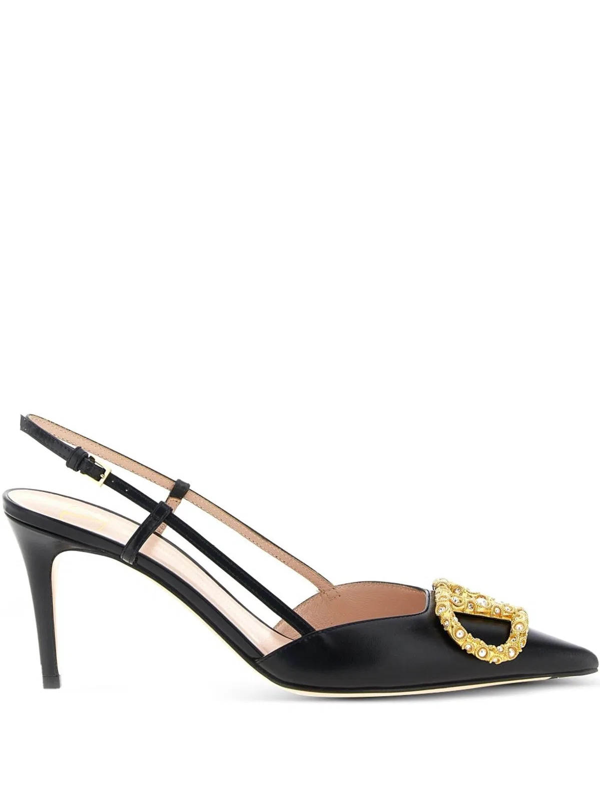 Valentino Garavani Vlogo Signature Leather Slingback Pumps