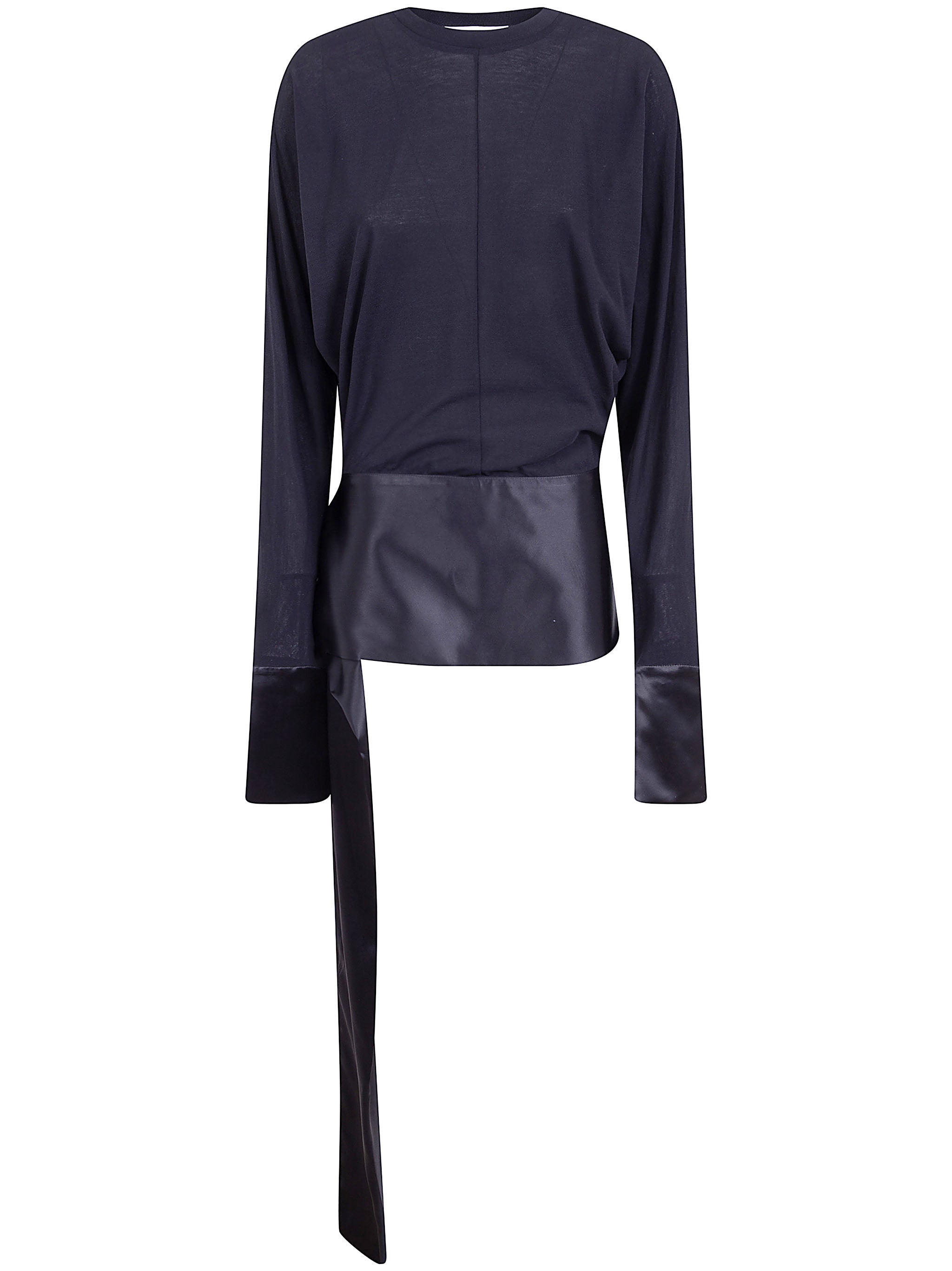 "Luna" Jersey Top With Dropped Satin Details