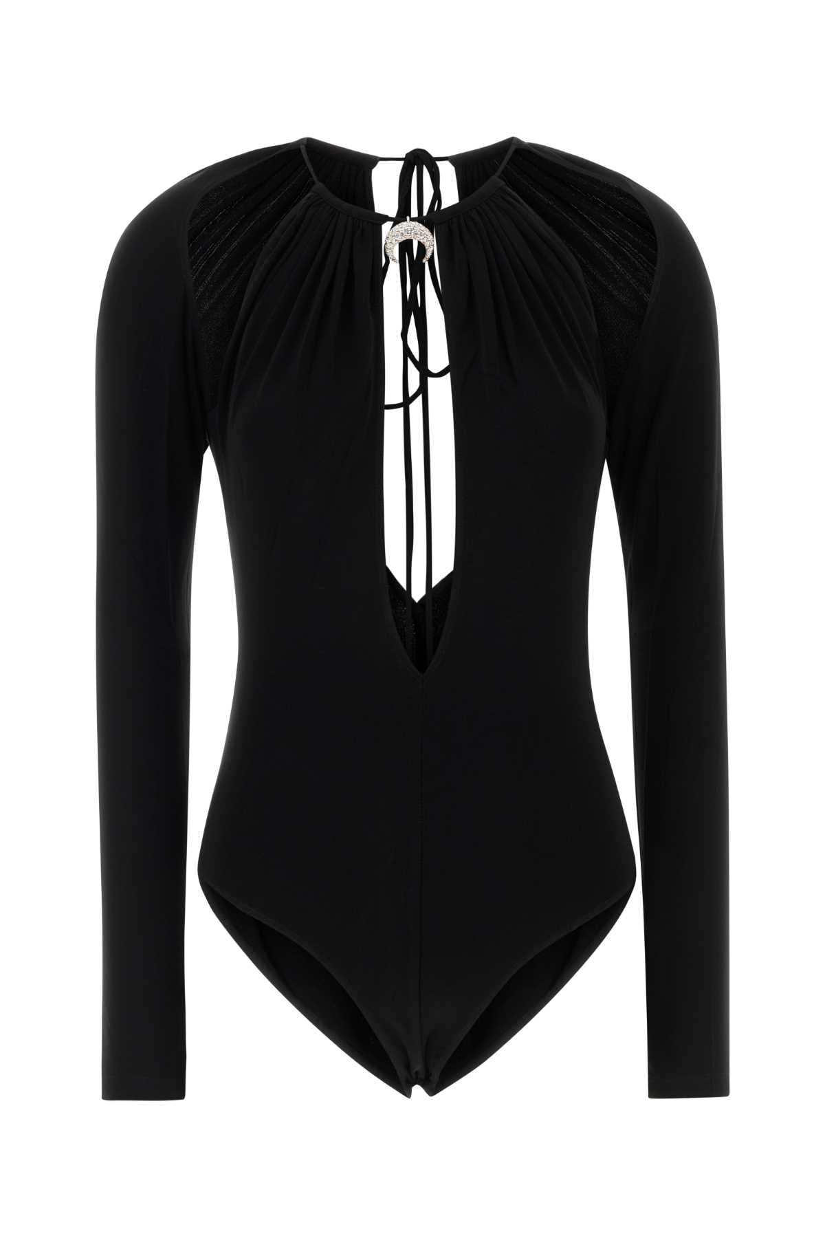 Black Stretch Viscose Bodysuit