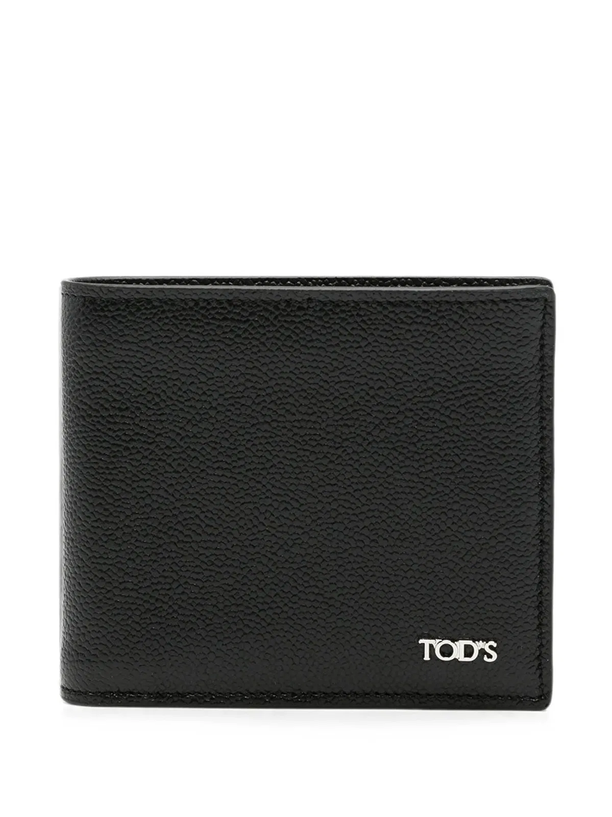 Logo Plaque Grained Leather Bi-Fold Wallet