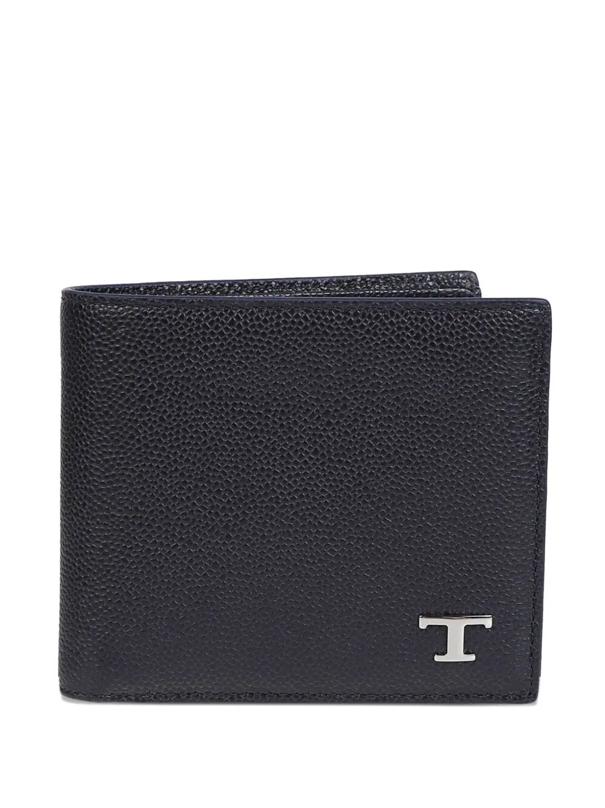 Bi-Fold Leather Wallet With Metal T Timeless Logo