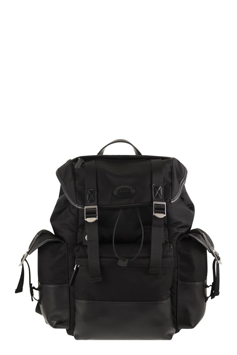 Medium Fabric And Leather Backpack