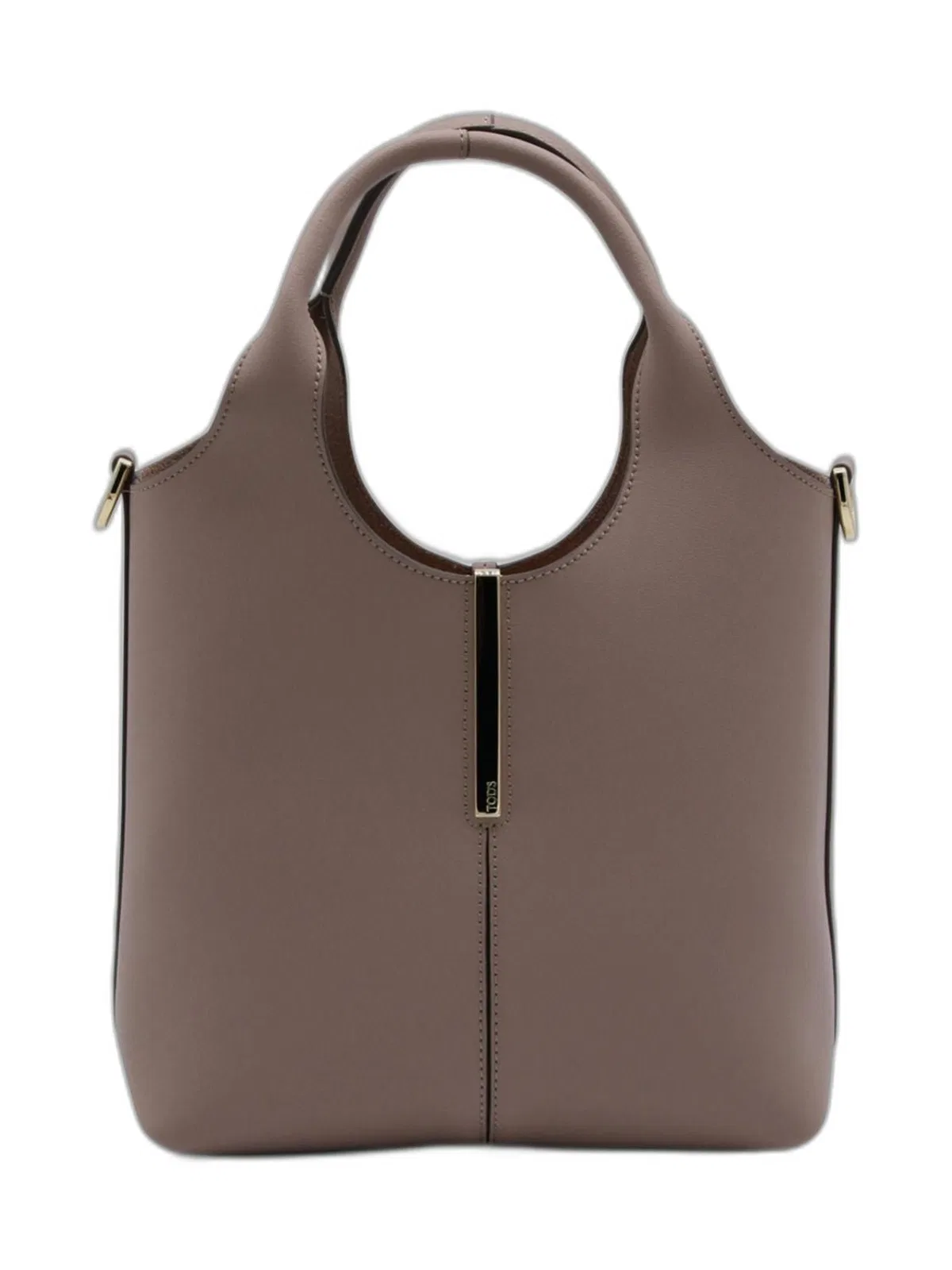 Tod's Leather Mini Tote Bag With Branded Metal Bar Accessory