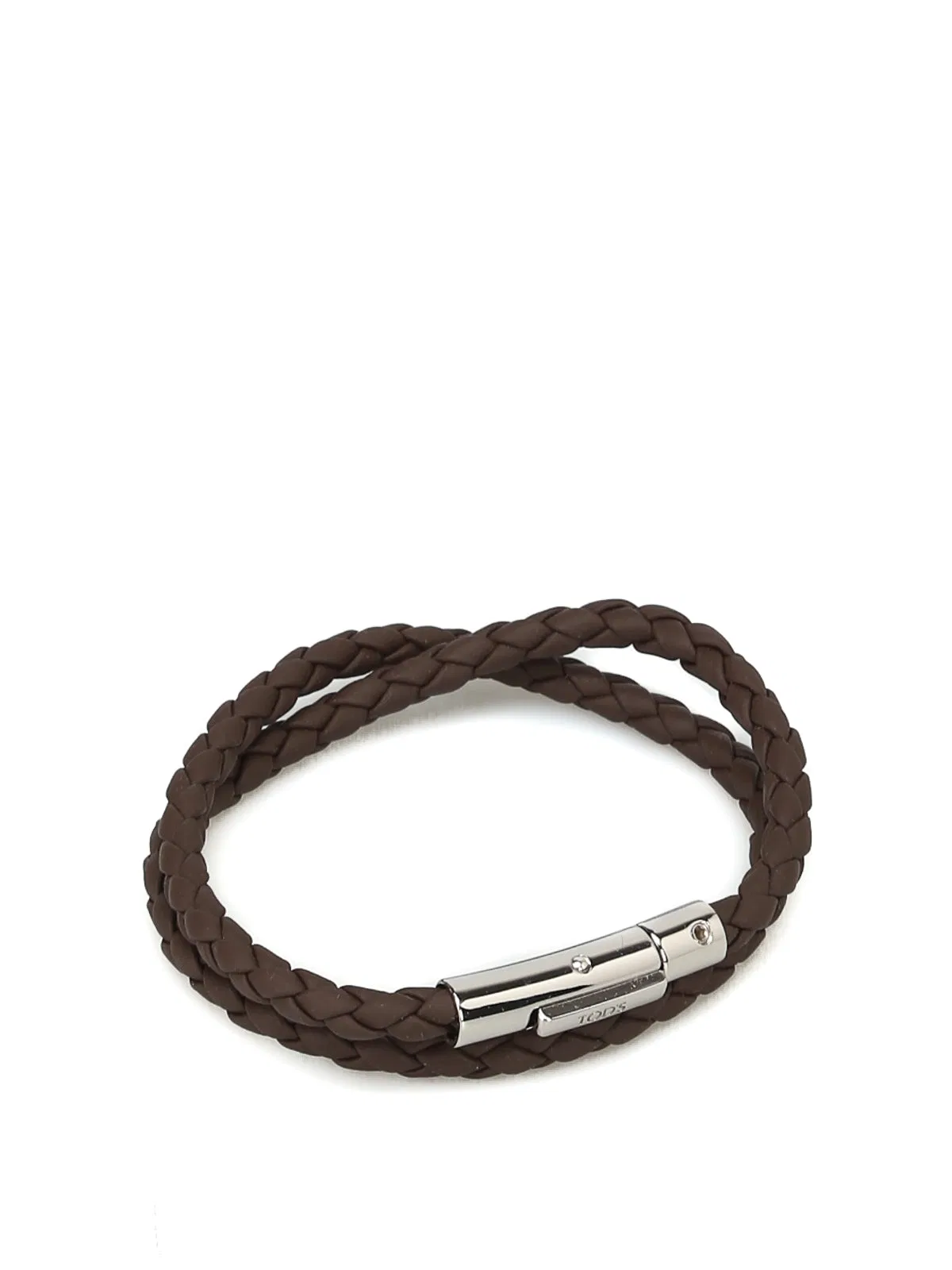 Brown Woven Leather Double Wrap Bracelet