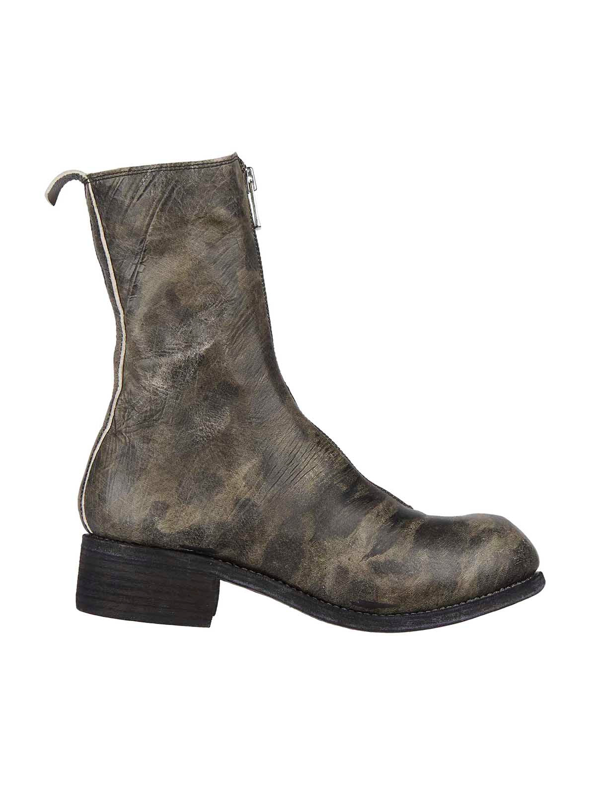 Leather Boots With Front Zip
