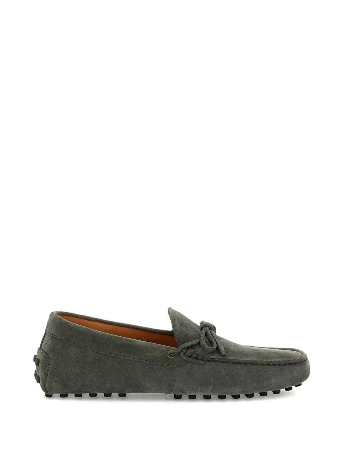 Green Topstitching Tie Eyelet Shoes