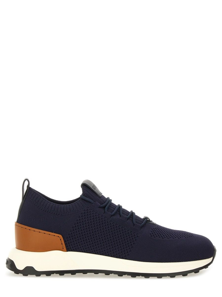 Blue Leather Sneakers Socks